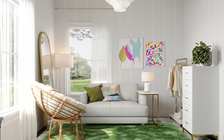 Amazing Eclectic Teen Hangout Room Design Rendering thumb