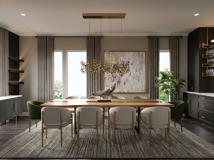 Classy Contemporary Dining Room Rendering thumb