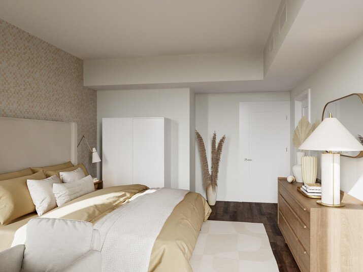 Contemporary Bedroom Transformation Rendering thumb