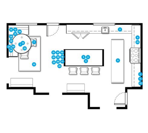 Online Designer Kitchen Floorplan