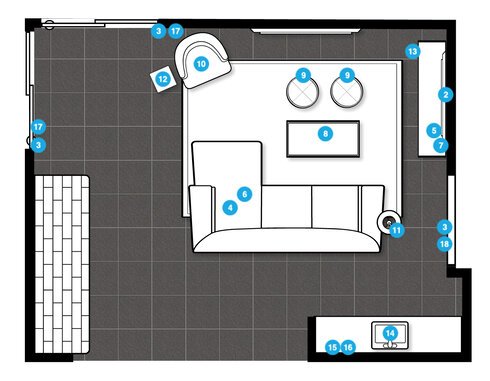 Online Designer Combined Living/Dining Floorplan