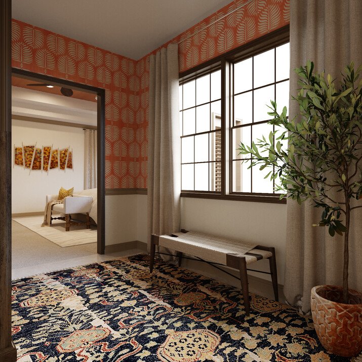 Eclectic Hallway, Bath and Bedroom Design Rendering thumb