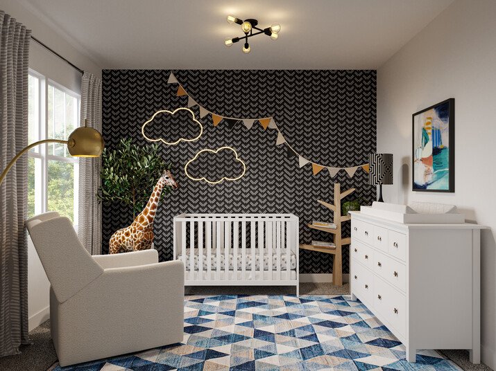 Fresh Eclectic Bedroom & Nursery Design Rendering thumb