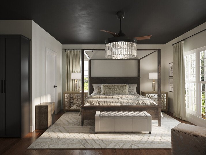 Glamorous Master Bedroom & Bathroom Remodel Rendering thumb