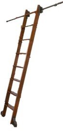 Online Designer Home/Small Office 8' 8 - Step Wood Rolling Ladder