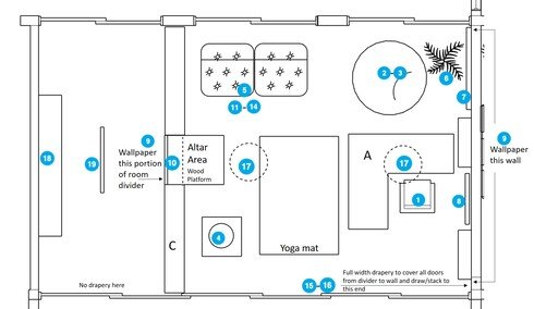 Online Designer Combined Living/Dining Floorplan