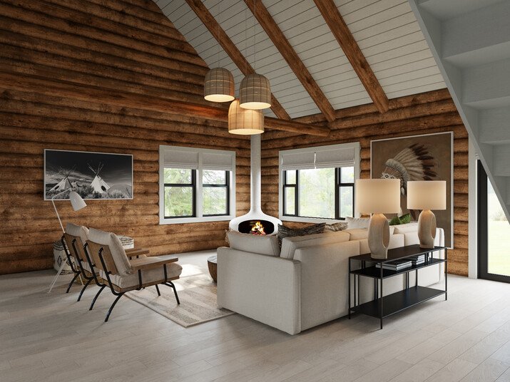 Log Cabin Modern Interior Refresh Rendering thumb