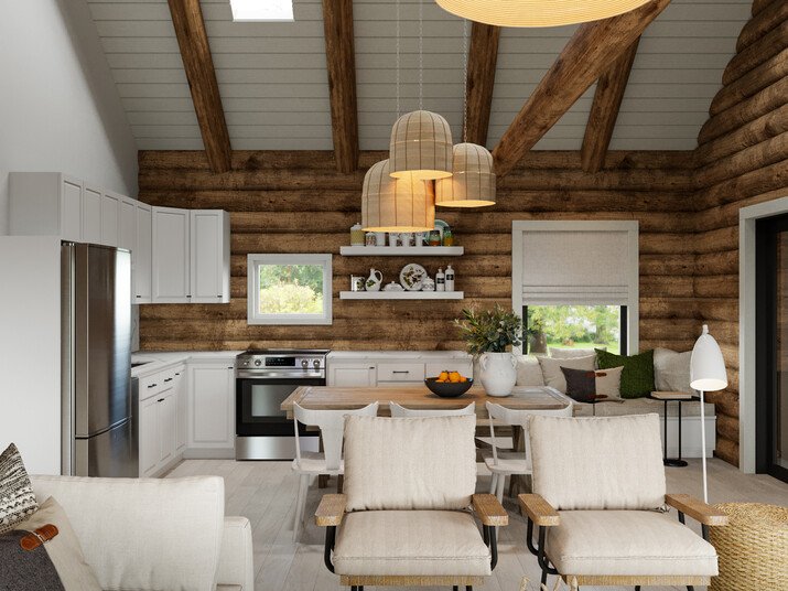 Log Cabin Modern Interior Refresh Rendering thumb