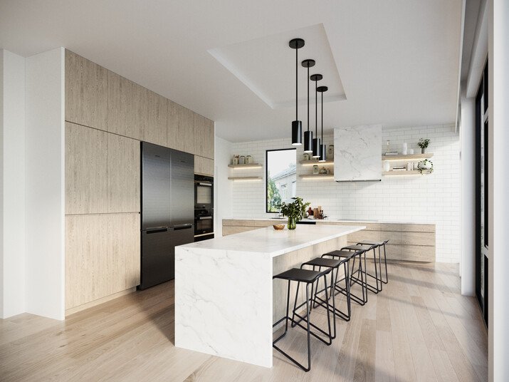 Minimalist Kitchen Renovation Rendering thumb