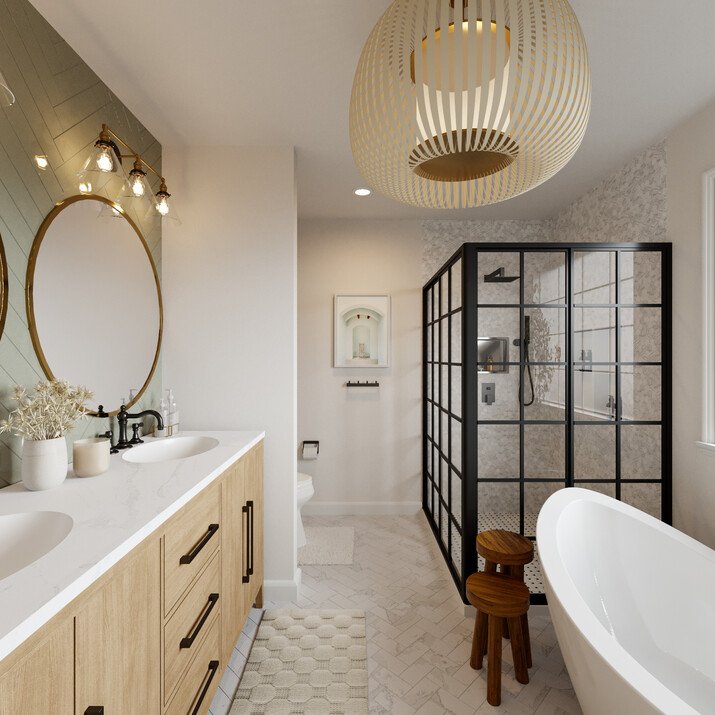 Modern Farmhouse Bathroom Rendering thumb