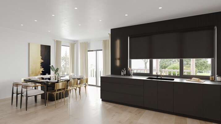 Modern Minimalistic Kitchen Design Rendering thumb