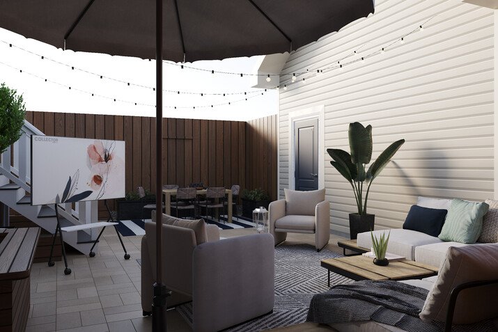 Modern Patio Design Rendering thumb