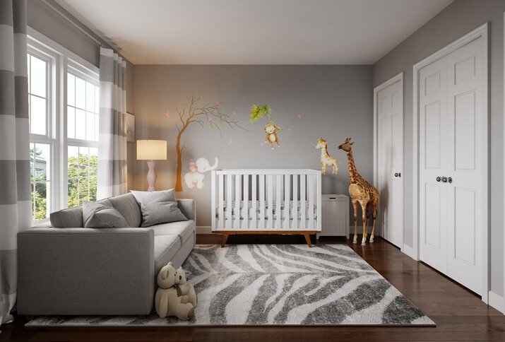 Neutral Nursery Interior  Rendering thumb