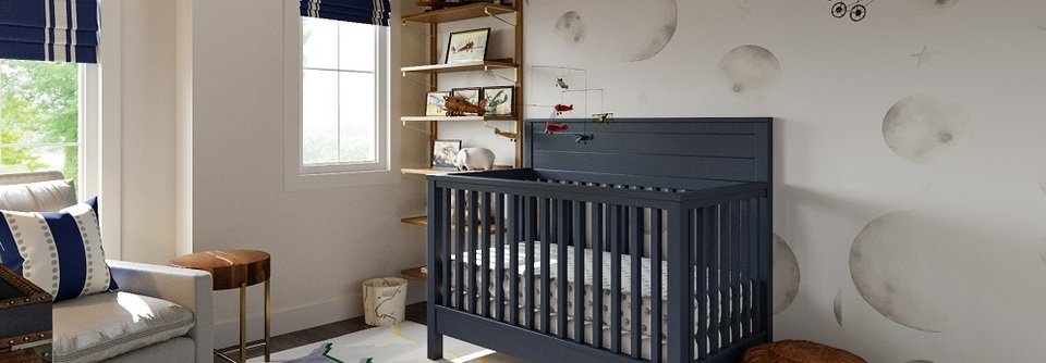 Rocket & Airplane Themed Nursery Design-Bruce - After