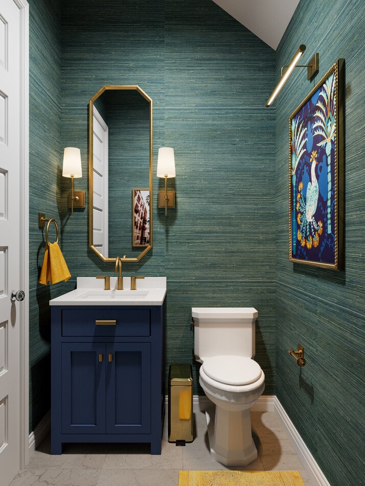 Timeless Tropical Powder Bathroom Renovation Rendering thumb