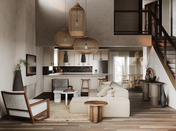 Wabi Sabi Interior Design  Rendering thumb