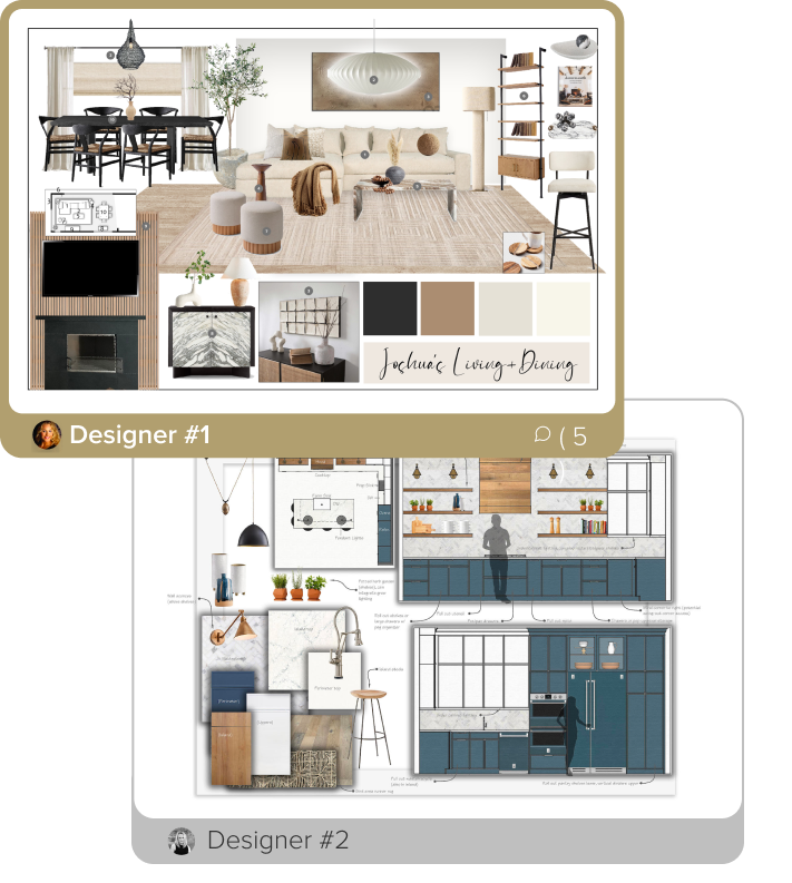 virtual interior design concepts from multiple designers